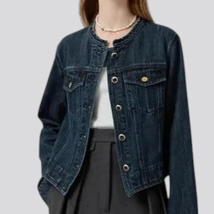 Elongated oversized jean jacket for women