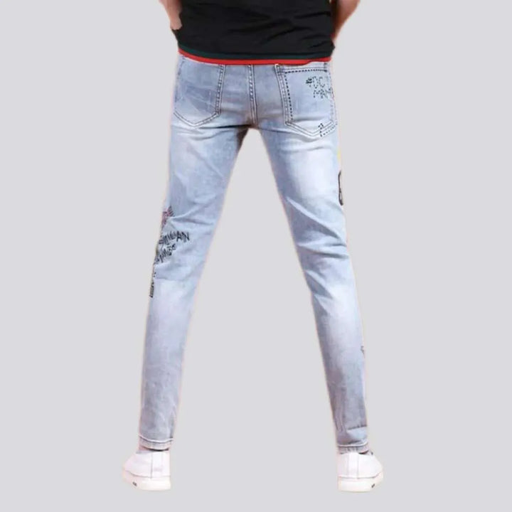 Skinny whiskered jeans
 for men