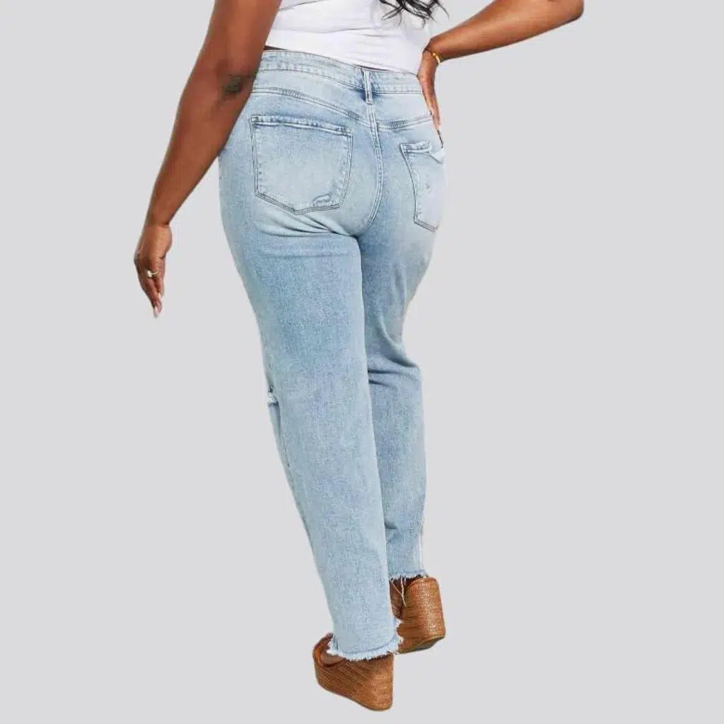 Distressed women's vintage jeans