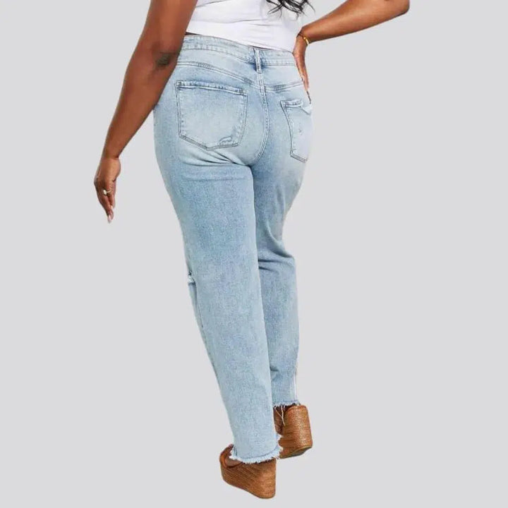 Distressed women's vintage jeans