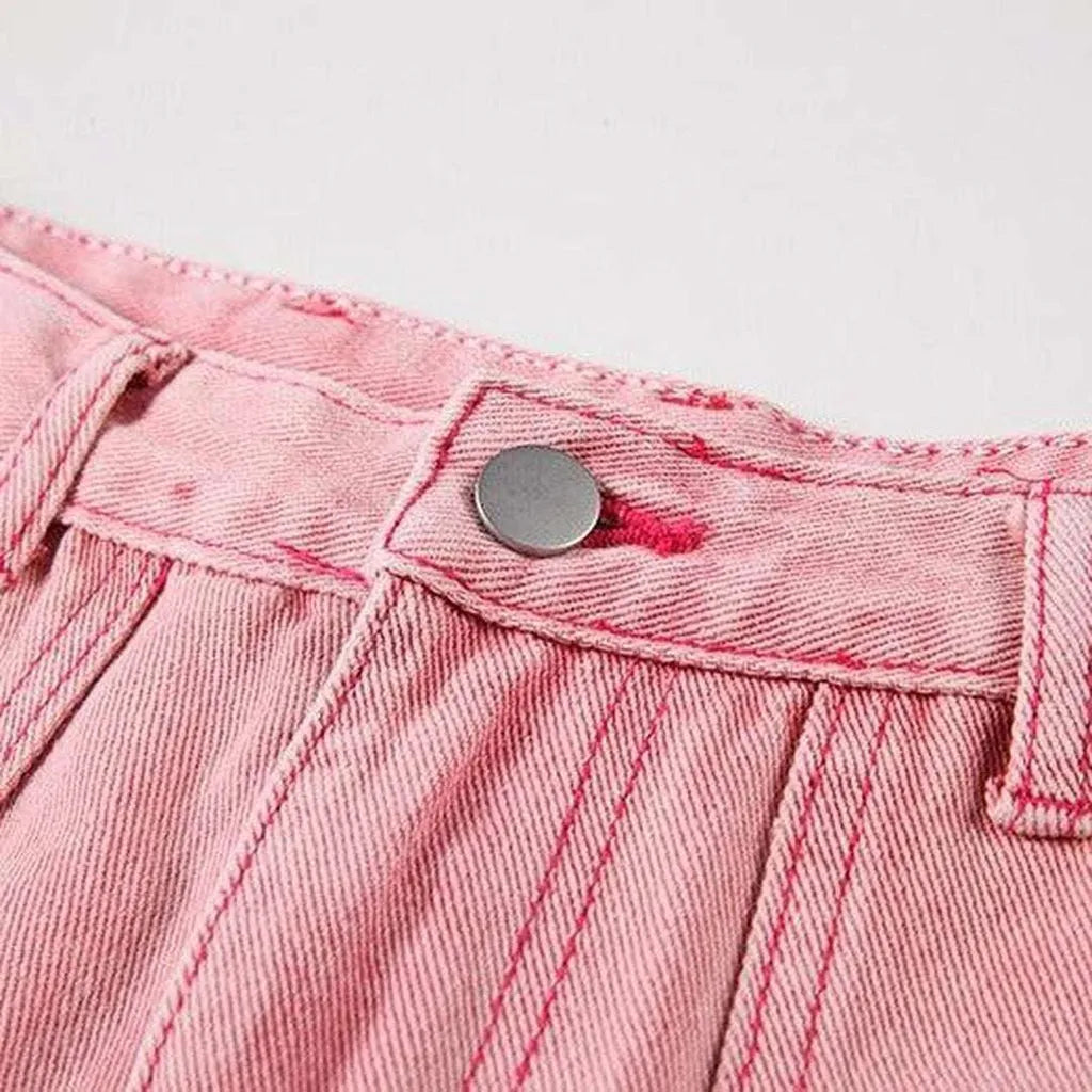 Vintage pink women's baggy jeans