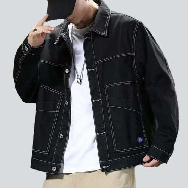 Urban men's black denim jacket