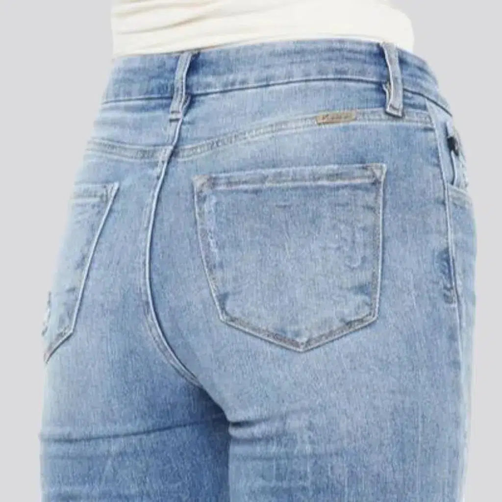 High-waist women's light-wash jeans