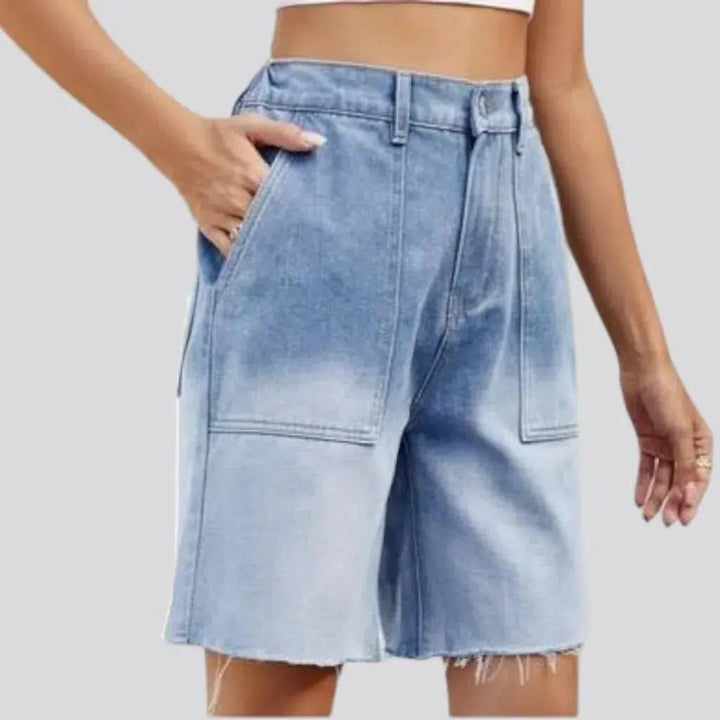 Street wide-leg women's denim shorts