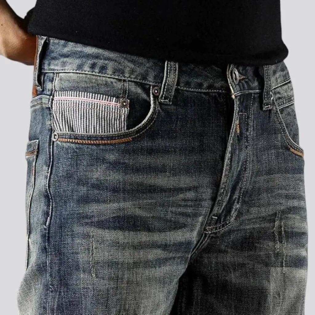 Stretchable dark jeans for men