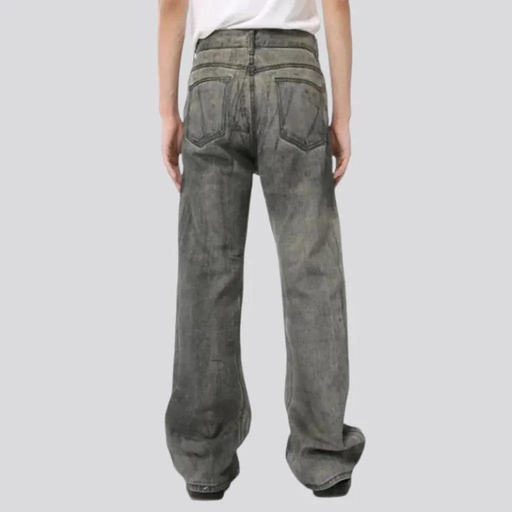 Trendy painted men's jeans