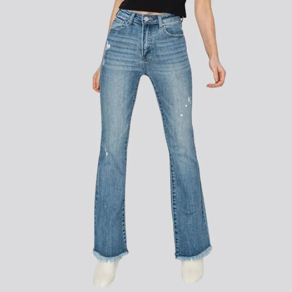 Sanded bootcut jeans
 for women