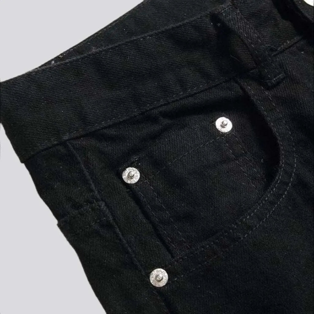 Mid-waist men's inscribed jeans