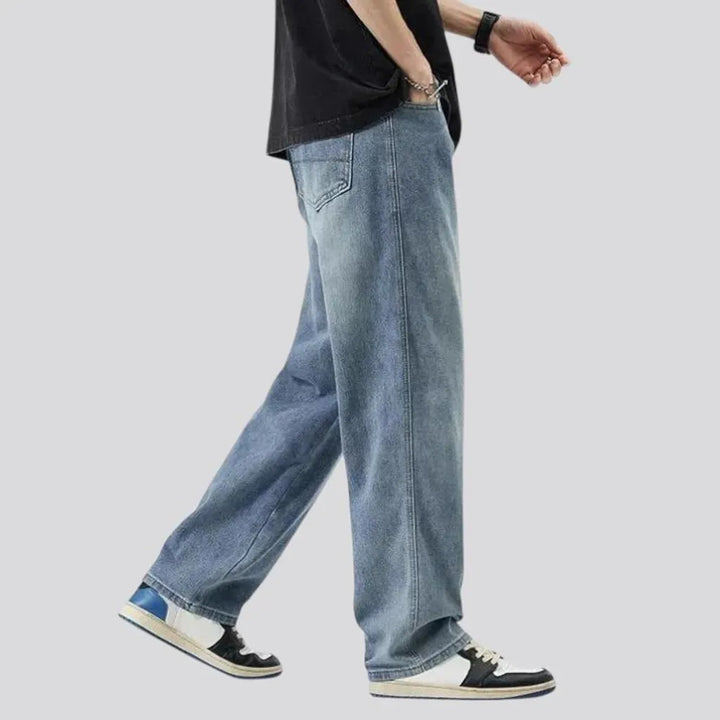 90s style light vintage baggy men's jeans