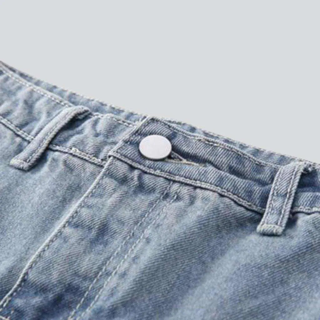 Low-waist vintage denim skirt
