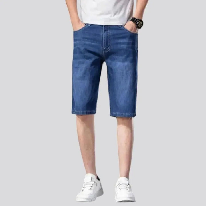 Straight ultra-thin men's denim shorts