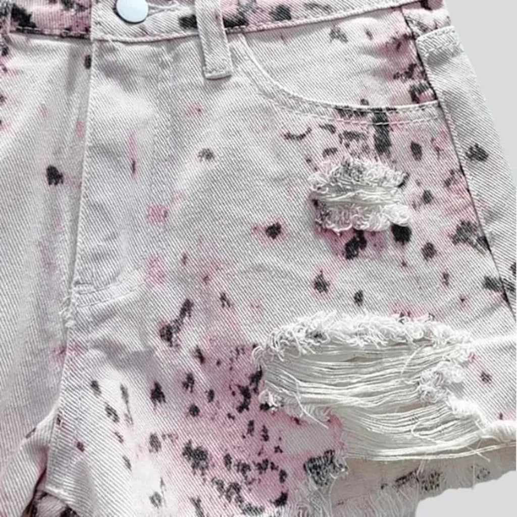 Grunge straight jeans shorts
 for women