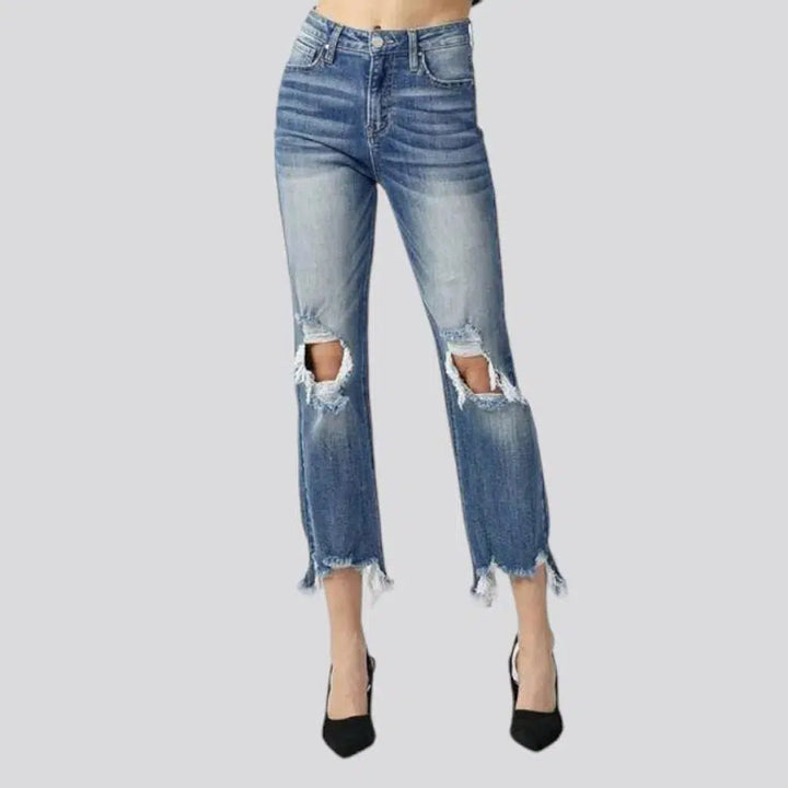 Grunge women's cropped jeans