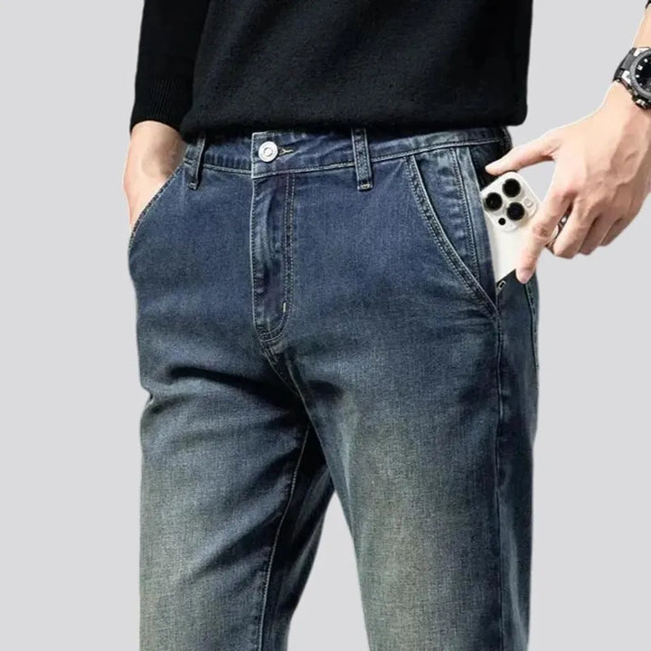 Stretchable tapered fit men's jeans