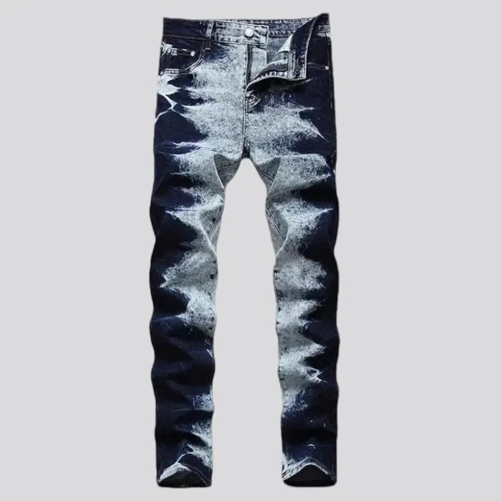 Grunge fit tie dye men's jeans