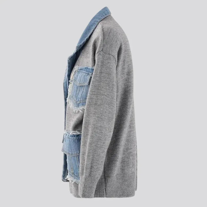 Oversized women's jean cardigan