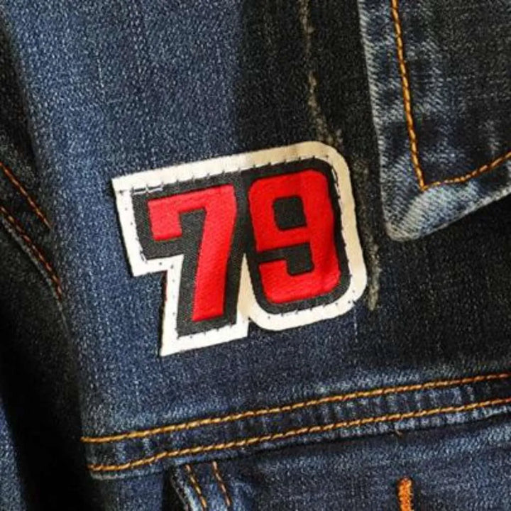 Vintage denim jacket with patches