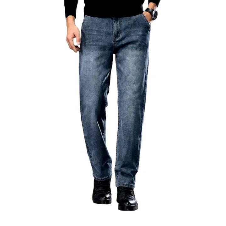 Vintage Tapered-fit Stretchable Men's Jeans - Dark Blue