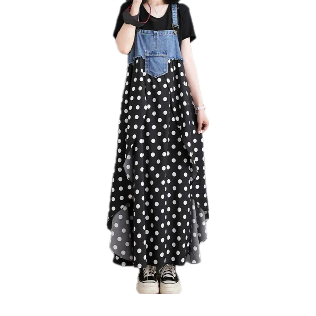 Artistic Maxi Jeans Dress - Black