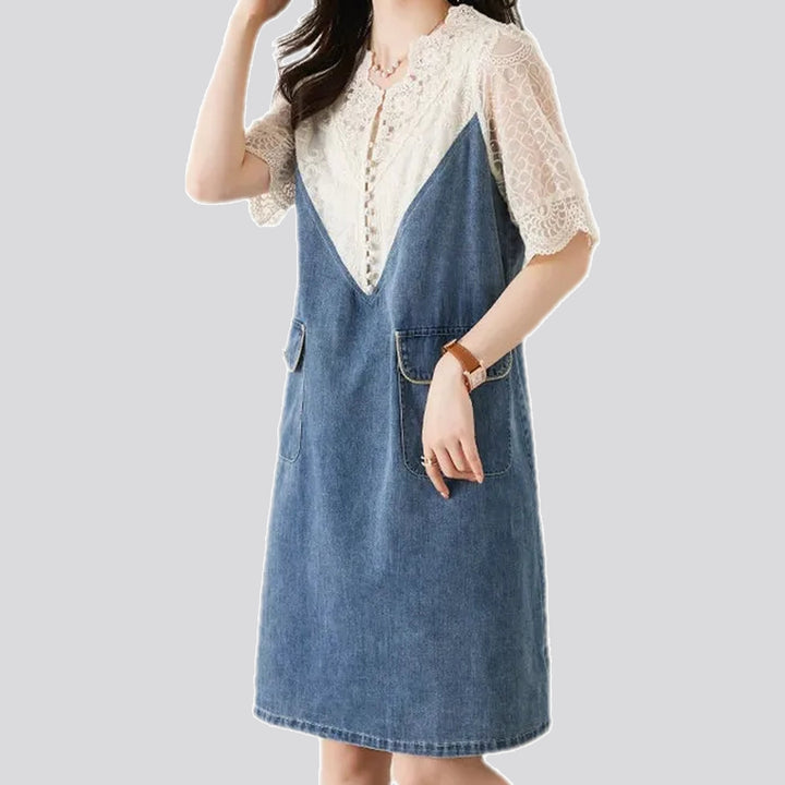 Casual midi denim dress