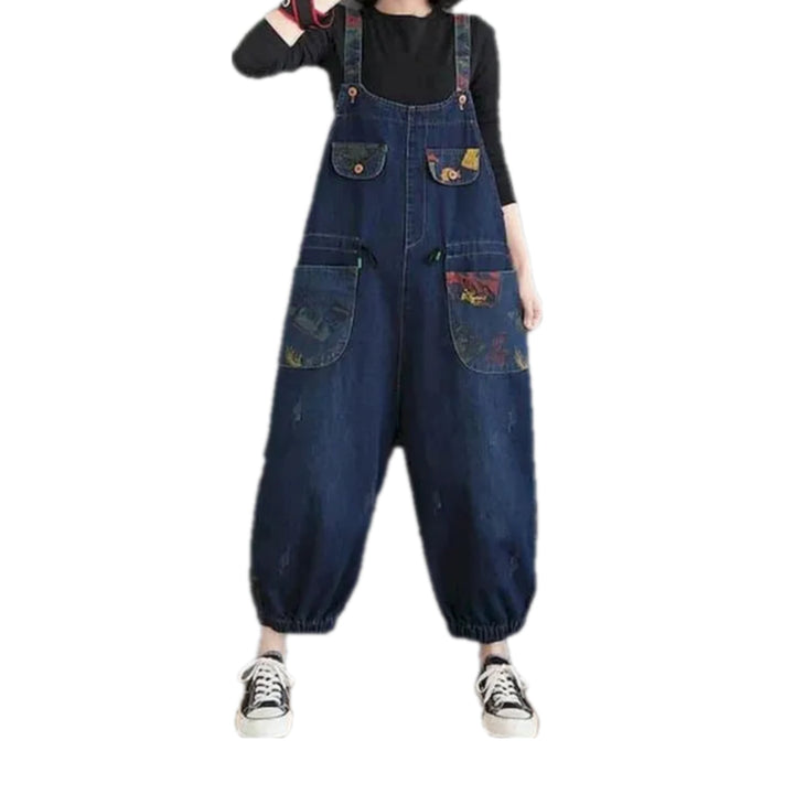 Artistic Style Women's Jeans Bib - Dark Blue