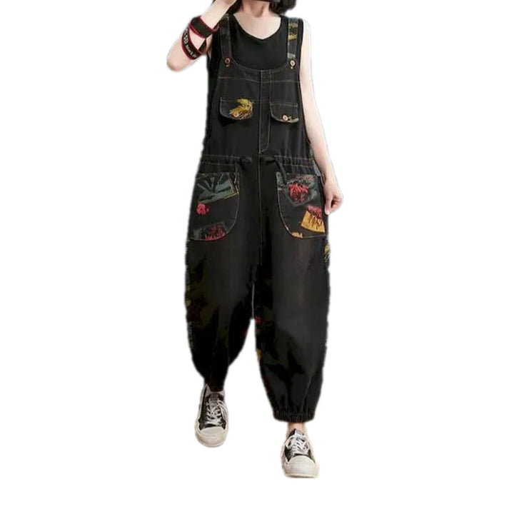 Artistic Style Women's Jeans Bib - Black