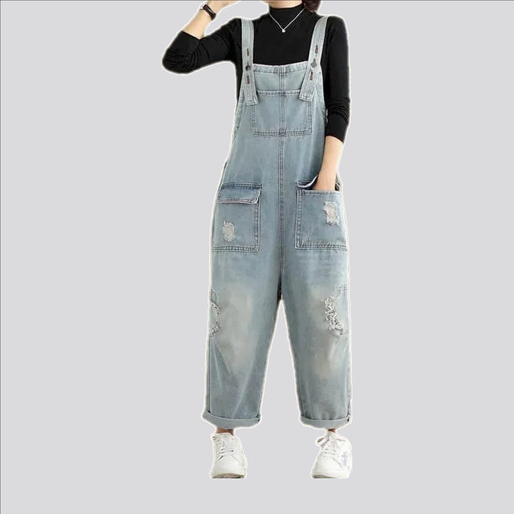 Cuffed Denim Overall for Women | Jeans4you.shop