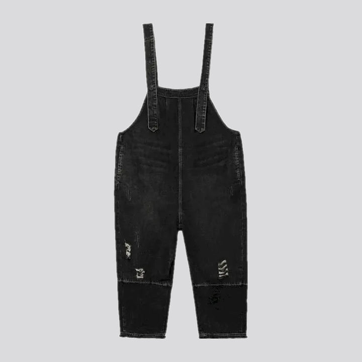 Vintage ripped women's denim overall