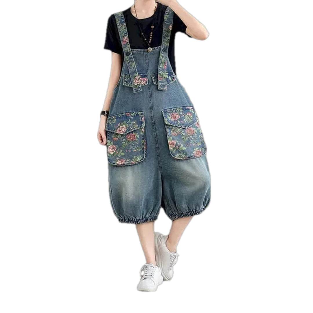 Boho Fashion Street Women's Denim Overall - Blue