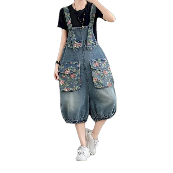 Boho Fashion Street Women's Denim Overall - Blue