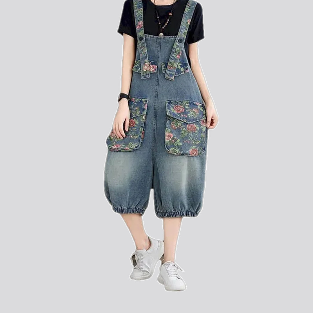 Boho fashion street women's denim overall