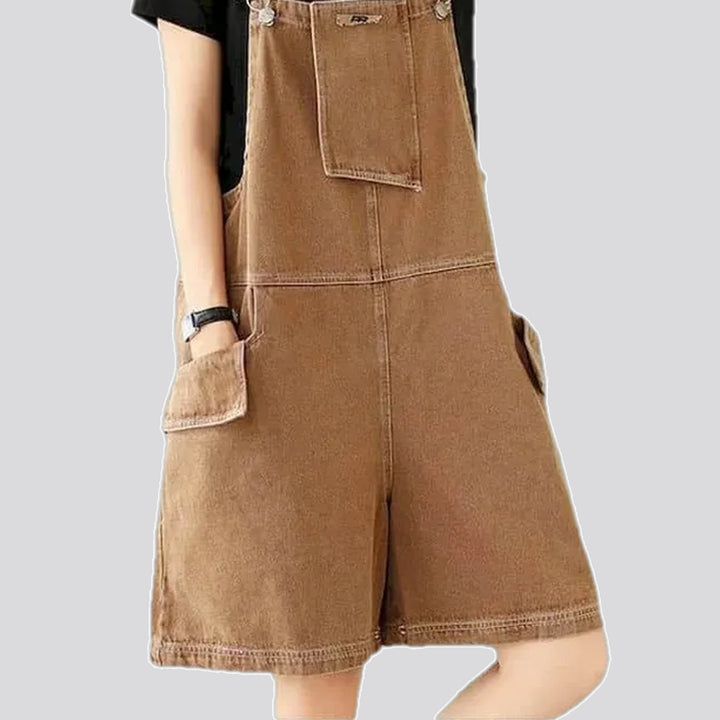 Colored baggy women's jean overall