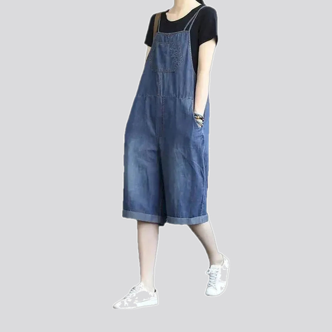 Medium pattern casual denim overall for women