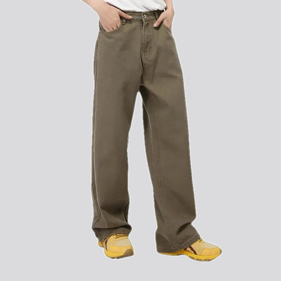 Stylish baggy casual mid-waist jeans for men