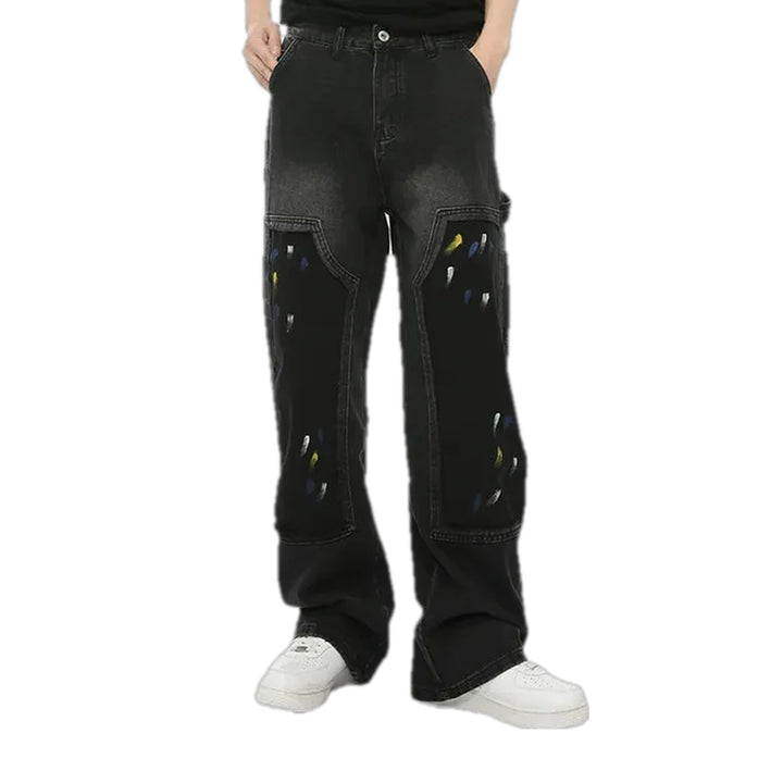 Fashionable Mid Rise Street Style Jeans for Men - Black