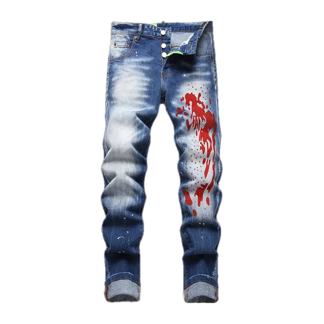 Fashionable Stretchable Men's Jeans - Blue