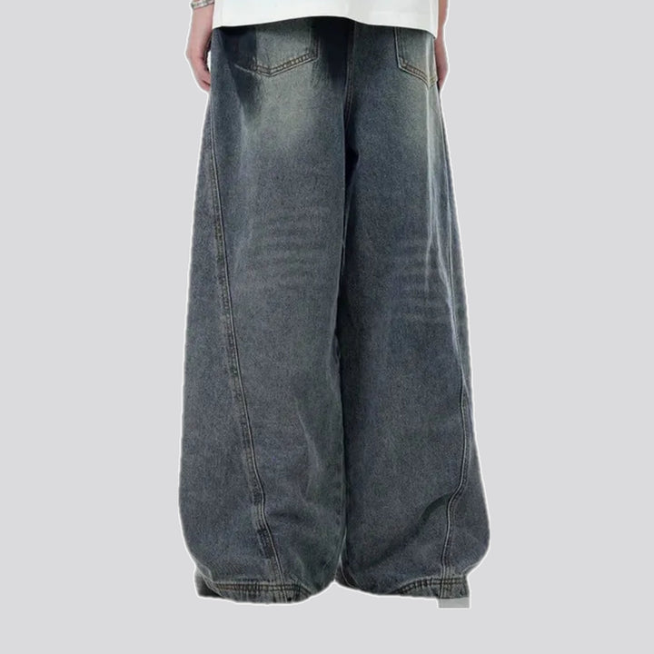 Baggy fit painted men's jeans