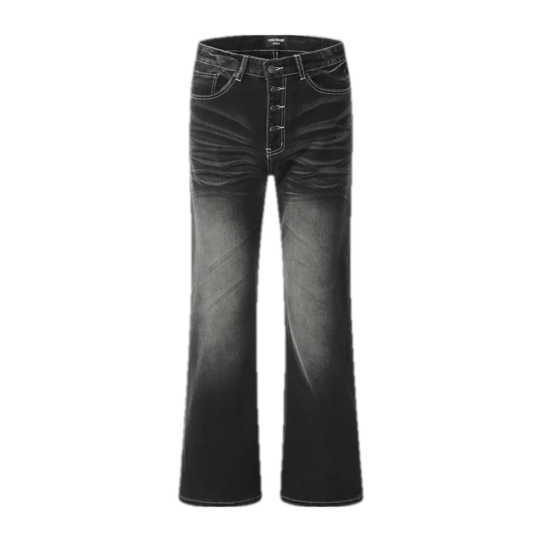 Fashionable Wide Fit Boho Men's Jeans - Black