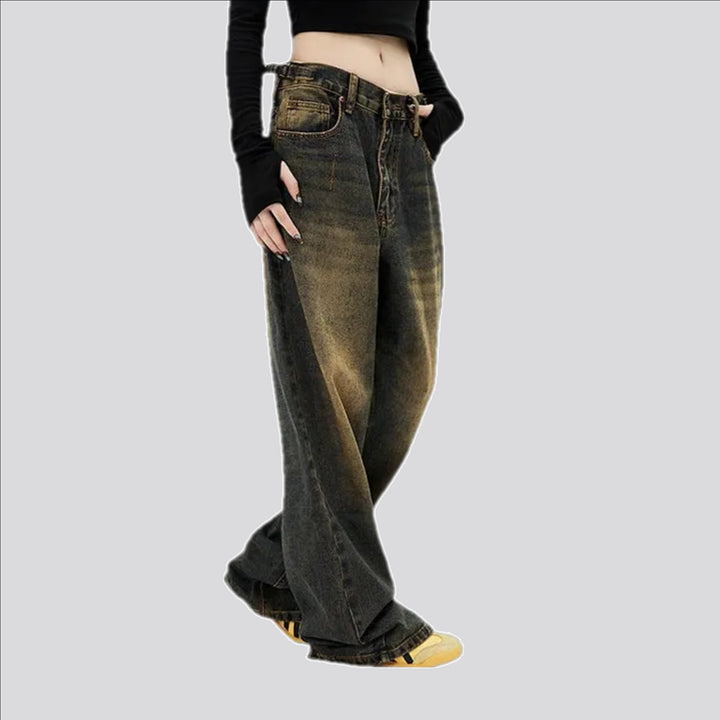 Mid rise stylish baggy jeans for men