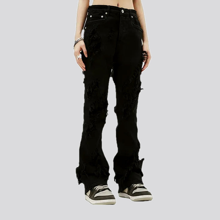 Bootcut grunge mid rise jeans for men