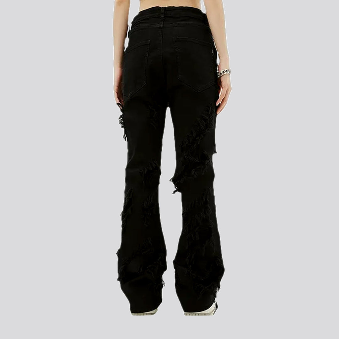 Bootcut grunge mid rise jeans for men