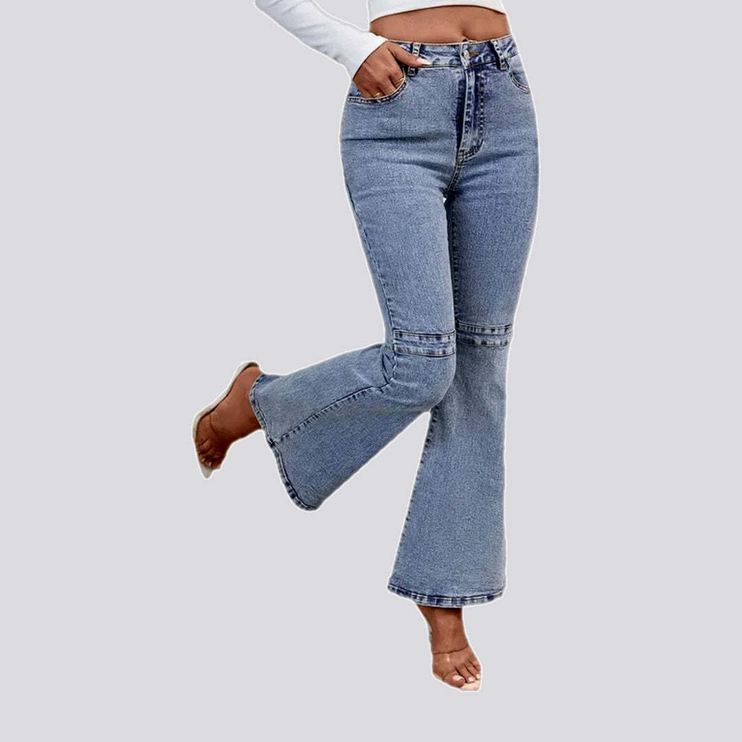 Mid rise light pattern jeans for women