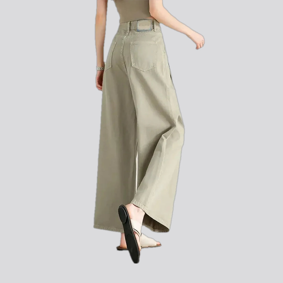 High-rise women's jean culottes