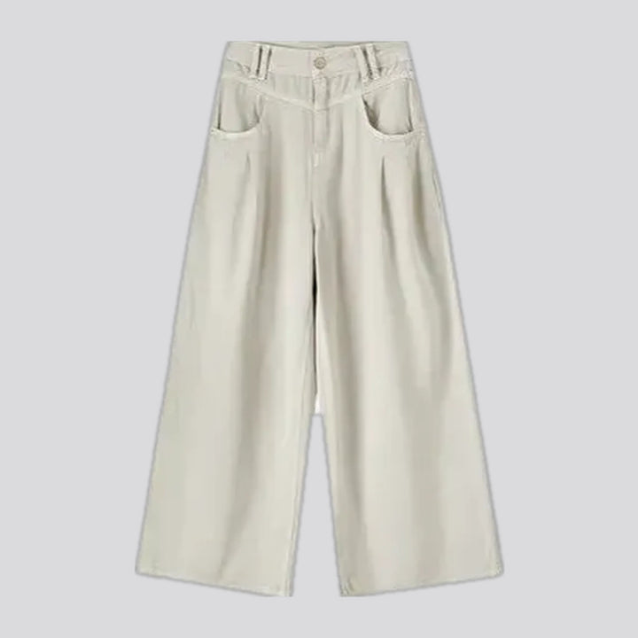 High-rise women's jean culottes