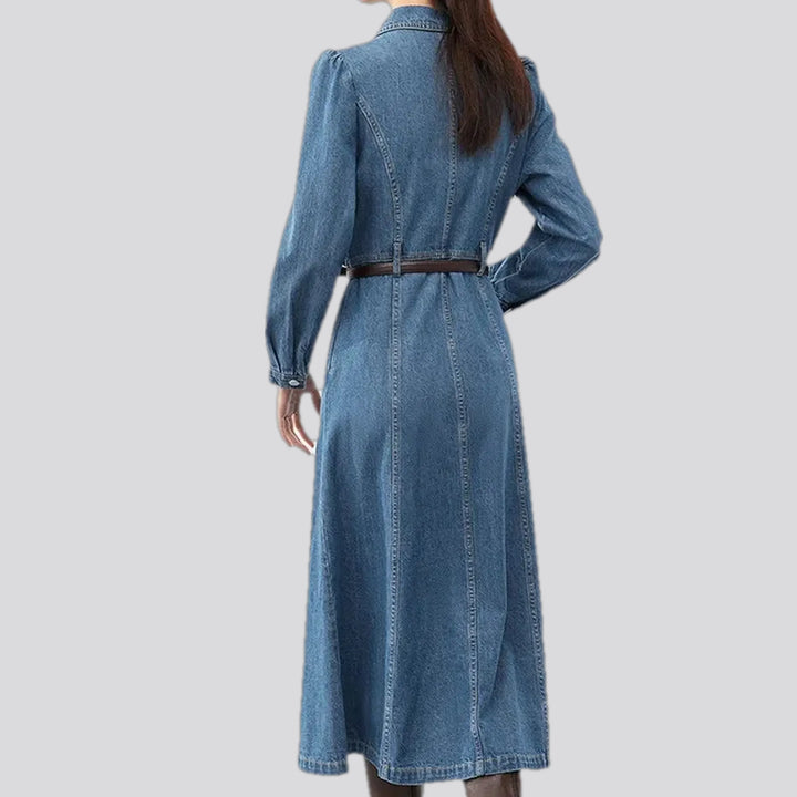 Fashionable a line shirt denim dress