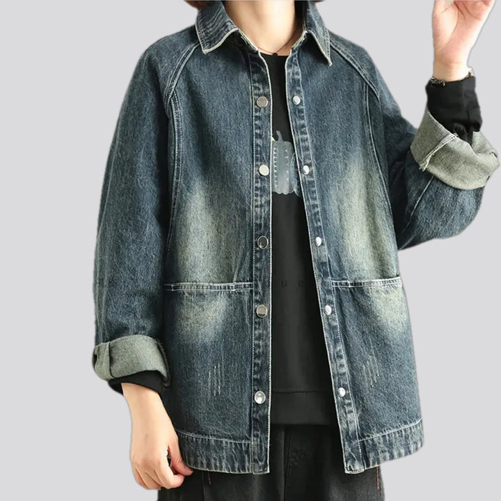 Retro style women's jean chore jacket