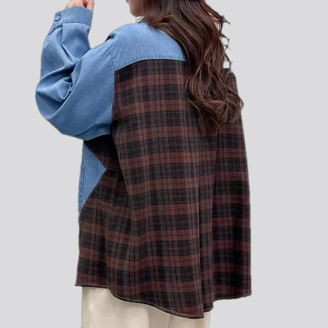 Oversized fashion denim shirt for women