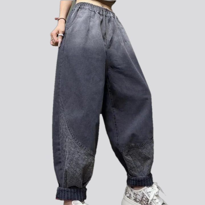 Mid-waist stylish women's jean joggers