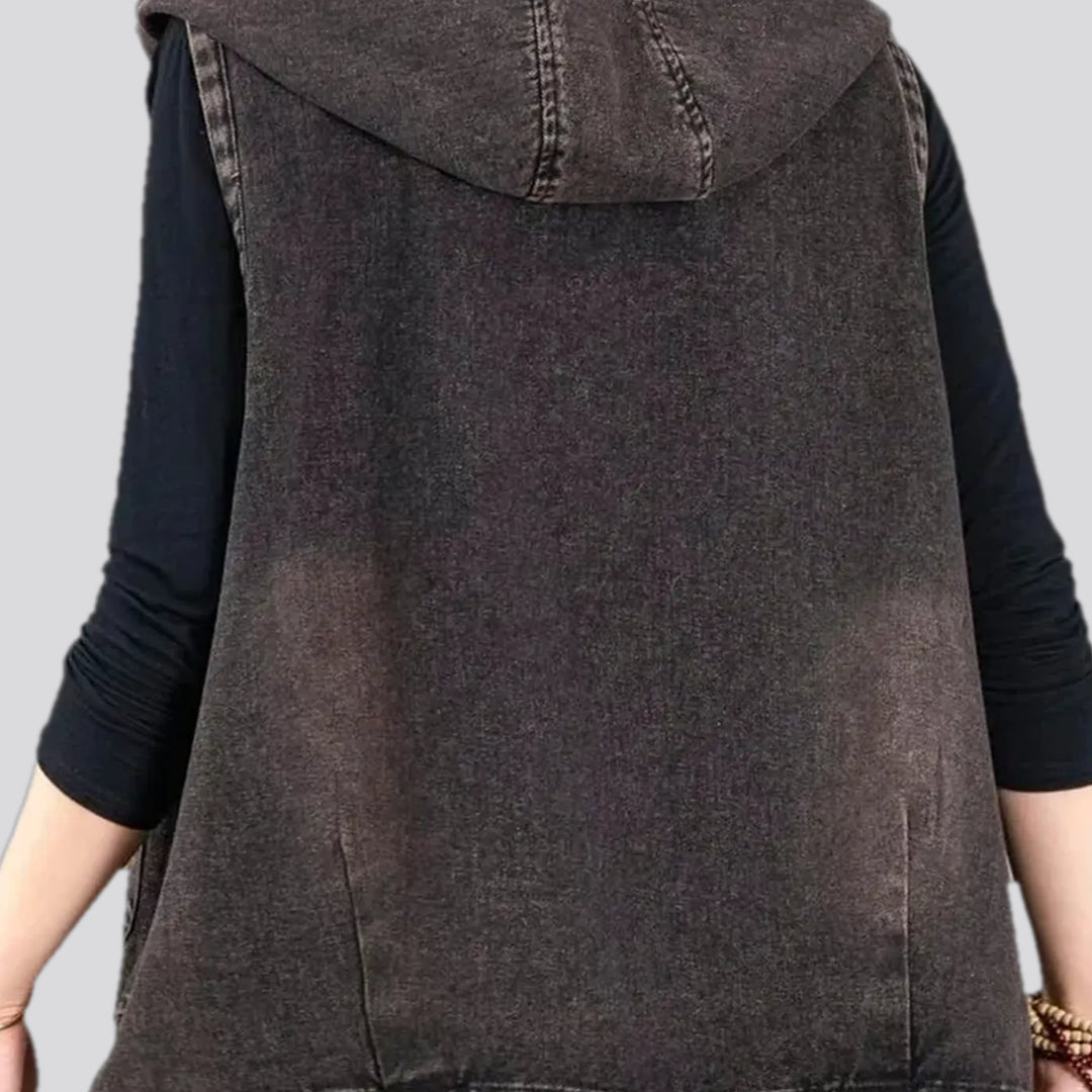 Boho multi-layer fashion jeans vest for women