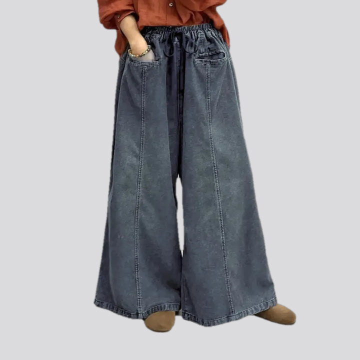 Contrast Pattern Boho Jeans Culottes for Ladies | Jeans4you.shop